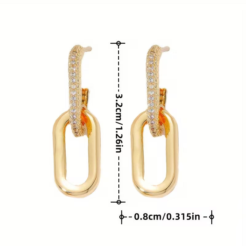 Aretes dorados tipo Cadena