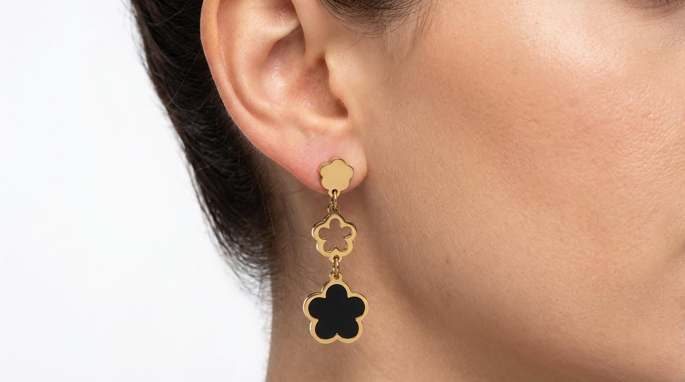 Pendientes de Botón Florales