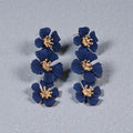 Pendientes Florales en Capas – Azul Real