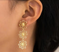 Pendientes Flor Doble/Triple Dorada