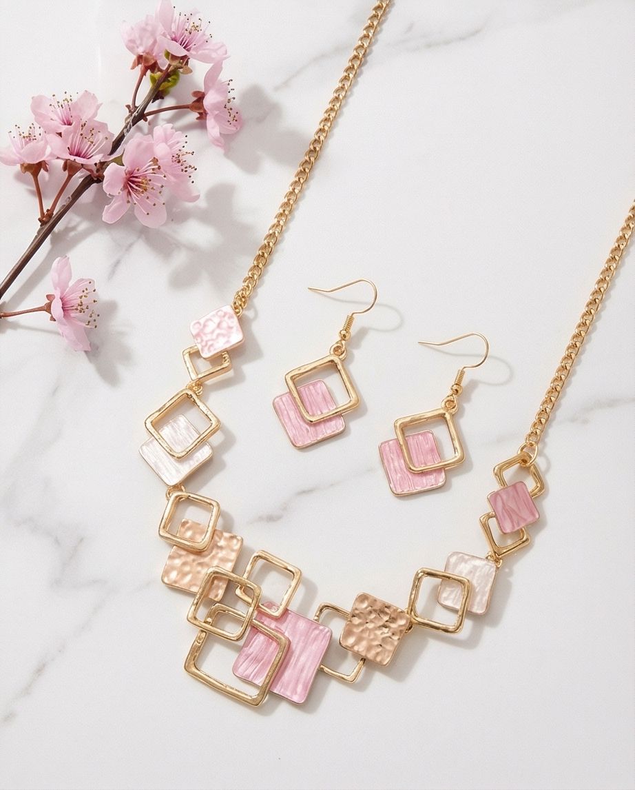 Set Geométrica Rosa
