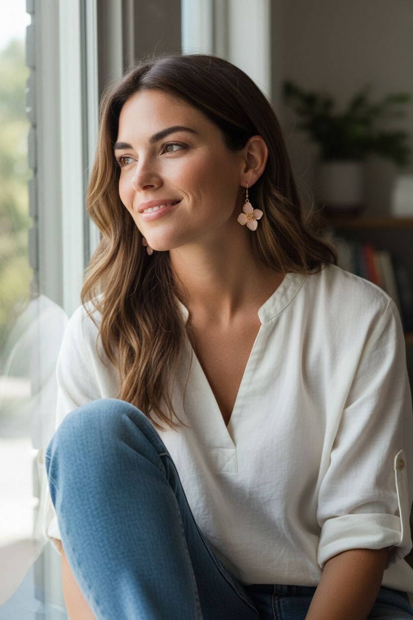 Aretes Bohemios y Minimalistas con Diseño Floral
