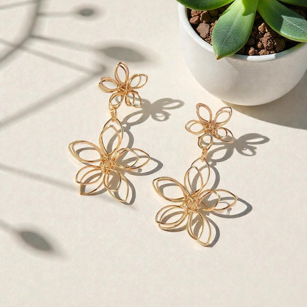 Pendientes Flor Dorada