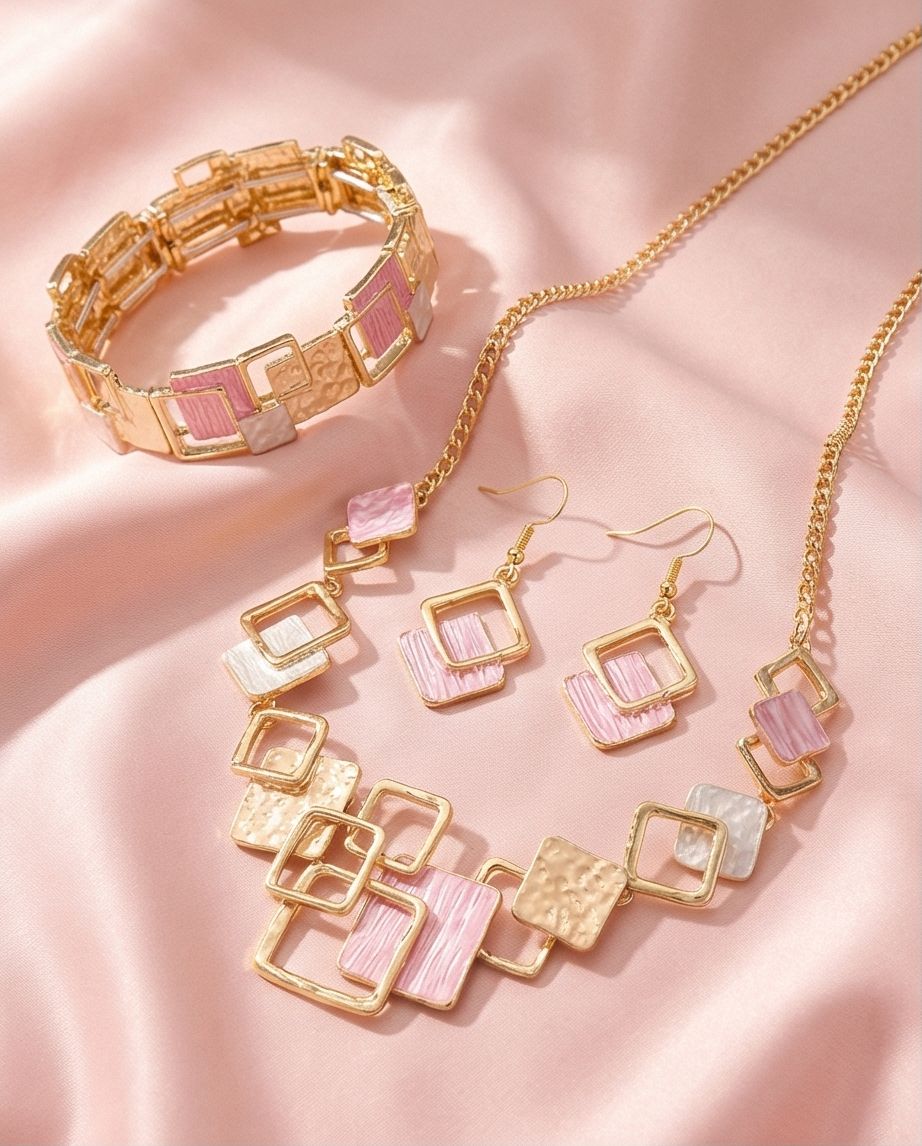 Set Geométrica Rosa