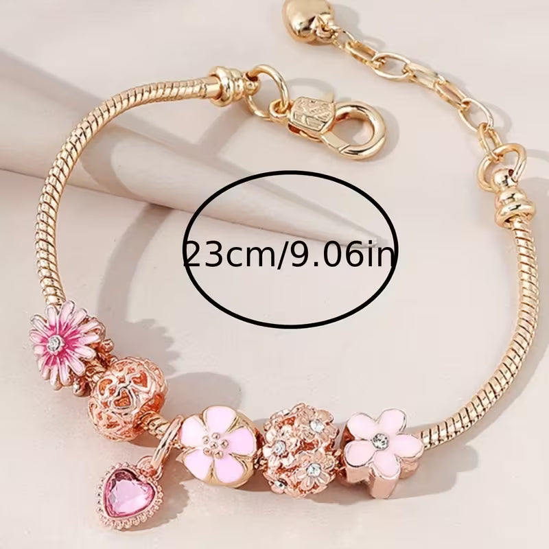 Pulsera dorada tipo Charm