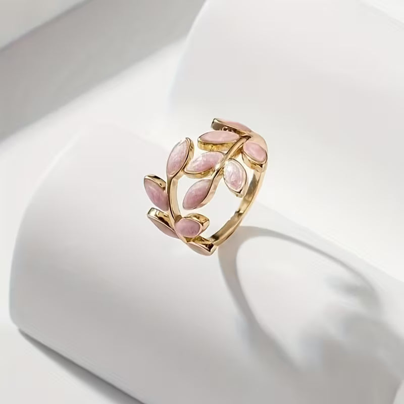 Anillo Ajustable de Hoja para Mujer