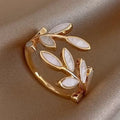 Anillo Ajustable de Hoja para Mujer